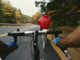 View over the Handlebars of a Bicycle Speeding along a Vermont Road Photographic Print by Skip Brown