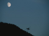 A Float Plane Flies Near a Hill in Ketchikan Photographic Print by Bill Curtsinger