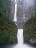 A Bridge over a Portion of Multnomah Falls in Oregon Photographic Print by Paul Nicklen