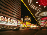 View of Downtown Las Vegas at Night Photographic Print by Walter Meayers Edwards