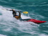 Whitewater Kayaker Surfing a Standing Wave, Futaleufu River, Chile Photographic Print by Skip Brown