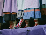 A View of People Wearing Striped Stockings Photographic Print by Joe Scherschel