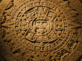 Close-up of the Center of the 20-Ton Aztec Sun Stone Photographic Print by B. Anthony Stewart