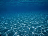 Sunlight Reflects on the Sea Floor Through Crystal Clear Blue Water Photographic Print by Raul Touzon