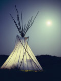 Illuminated Teepee Photographic Print by Sam Kittner