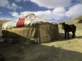 A Yurt with a Colorful Roof in Bayan Olgiy, Mongolia Photographic Print by Ed George