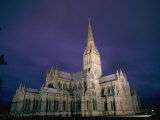 A View of the Salisbury Cathedral at Night Photographic Print by Richard Nowitz