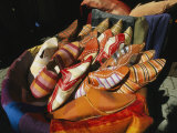 Brightly Colored Shoes in the Moroccan Souk Photographic Print by Heather Perry