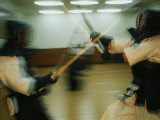 Demonstration of a Style of Kendo Called Budokan Haga Dojo Photographic Print by Michael S. Yamashita