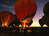 At a Ballon Festival in Albuquerque at Dusk Fotografie-Druck von Steve Winter