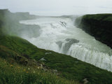 The Double Cascade Waterfall of Gullfoss, by Far Europes Most Powerful Waterfall Photographie par Sisse Brimberg