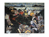 Small Town Landscape Art by Egon Schiele