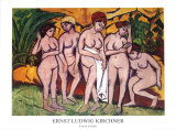 Baignade à Asnières Affiches par Ernst Ludwig Kirchner