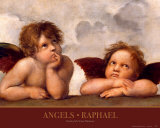 Angels, Detail of the Sistine Madonna, c.1514 Plakater af Raphael
