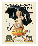 New Year's Baby, c.1928: Beginning to Rain Prints by Joseph Christian Leyendecker