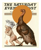 Baby Chef and Turkey, c.1922 Prints by Joseph Christian Leyendecker