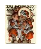 Santa's Lap, c.1923 Poster by Joseph Christian Leyendecker
