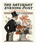 Man and Basket of Easter Flowers, c.1913 Prints by Joseph Christian Leyendecker