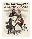 Snowball Fight at Snowfort, c.1911 Affiches par Joseph Christian Leyendecker