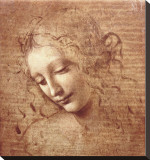 Female Head (La Scapigliata), c.1508 Stretched Canvas Print by Leonardo da Vinci 