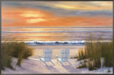 Paradise Sunset Framed Canvas Print by Diane Romanello