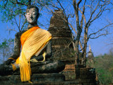 Buddha at Wat Khao Phanom Phloeng, Si Satchanalai-Chaliang Historical Park, Sukhothai, Thailand Photographic Print by Anders Blomqvist