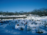 People Ice Skating in Central Park, New York City, New York, USA Photographic Print by Bill Wassman