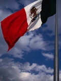 Large National Flag Flying in El Zocalo, Mexico City, Mexico Photographic Print by Charlotte Hindle