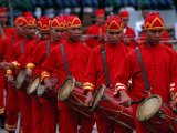 Drum Procession for the Royal Ploughing Festival, Held at Sanam Luang, Bangkok, Thailand Photographic Print by Joe Cummings
