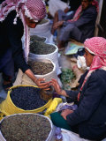 Vendor and Customer at Suq (Market) Stall, San'a, Yemen Photographic Print by Bethune Carmichael