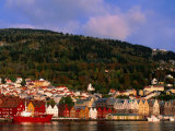 The Bryggen, a Huddle of Wooden Buildings on the Waterfront, Bergen,Hordaland, Norway Photographic Print by Anders Blomqvist