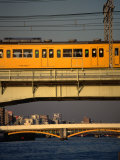Sobu Train Crossing Sumida-Gawa River, Tokyo, Japan Photographic Print by Martin Moos