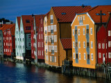Wooden Buildings on the Bryggen Waterfront, Trondheim, Nord-Trondelag, Norway Photographic Print by Anders Blomqvist