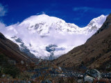 Snow-Covered Mountain Peak, Jhomolhari, Bhutan Photographic Print by Nicholas Reuss