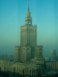 Palace of Science and Culture in Haze, Warsaw, Poland Photographic Print by Krzysztof Dydynski