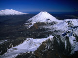 Mt. Ruapehu, Mt. Ngauruhoe and Mt. Tongariro, Tongariro National Park, New Zealand Photographic Print by David Wall