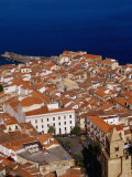 Old Section of Town from La Rocca (The Rock), Cefalu, Sicily, Italy Photographie par Stephen Saks