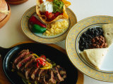 Mexican Dishes of Guacamole, Beef and Beans at Phoenician Resort, Scottsdale, Arizona, USA Fotografie-Druck von John Hay