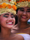 Young Rejang Dancers from Denpasar at Opening Ceremony of Bali Arts Festival, Denpasar, Indonesia Photographic Print by Adams Gregory