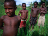 Group of Boys from Kamindimbit Village, Middle Sepik, Papua New Guinea Photographic Print by Jerry Galea