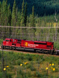 Canadian Pacific Railway Near Vermillion Lakes and Mt. Rundle, Banff National Park, Alberta, Canada Photographic Print by Lawrence Worcester