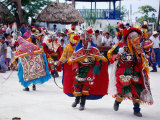 Street Performance of Palapas, Jaranas and Music, Flores, El Peten, Guatemala Photographic Print by Tony Wheeler