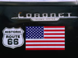 Badge and Stickers (Route 66 and American Flag) on Dodge Police Car, Oklahoma City, USA Photographie par Witold Skrypczak