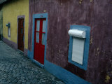 Small Painted Houses and Cobblestone Streets of Vila Do Condo, Vila Do Conde, Douro, Portugal Photographic Print by Jeffrey Becom