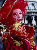 Carnevale Participant in Mask and Costume, Venice, Italy Photographic Print by Chris Mellor
