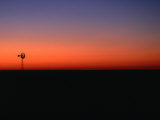 Silhouetted Windmill at Sunset, Mungo National Park, Australia Photographic Print by Cheryl Conlon