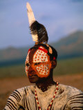 Portrait of a Karo Man with Elaborate Body Painting, Kolcho, Ethiopia Photographic Print by Ariadne Van Zandbergen