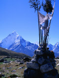 Ama Dablam Peak and Chorten in Khumbu Valley on the Everest Basecamp Trek, Khumbu, Nepal Photographic Print by Grant Dixon