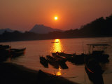 The Sun Setting Over Luang Prabang - Northern Laos, Luang Prabang, Laos Photographic Print by Juliet Coombe