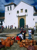 Market on Plaza Mayor with Parish Church in Background, Villa De Leyva, Boyaca, Colombia Photographic Print by Krzysztof Dydynski Market on Plaza Mayor with Parish Church in Background, Villa De Leyva, Boyaca, Colombia Photographic Print by Krzysztof Dydynski